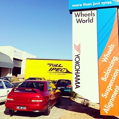 Cars at #wheelsworld today for John Fowler to install and setup my coilovers #subaru #gc8 #wrx #getlow #stanceincoming