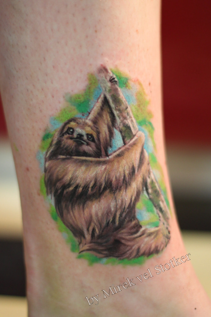 sloth tattoo by Mirek vel Stotker.