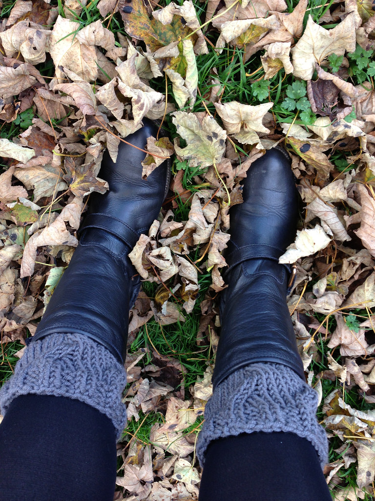 Boot Toppers in the leaves
