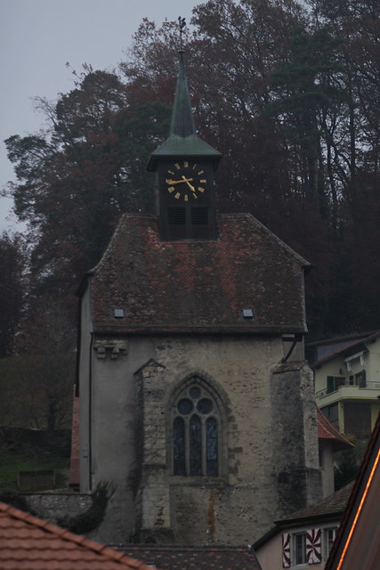 Schlosskapelle Sainte - Agnès Lucens ( Gotteshaus - Baujahr 14. Jahrhundert - Kirche Chiuche Kapelle chapelle chapel chaplutta church église temple chiesa ) in Lucens im Broyetal im Kanton Waadt - Vaud der Schweiz