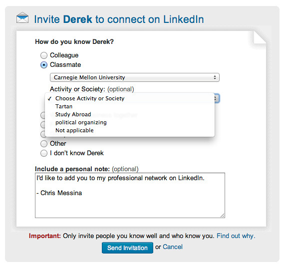 How do you know Derek? - linkedin.com - Chris Messina - Flickr