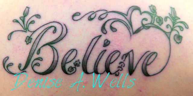 Believe with rose flower tattoo  Permanent Tattoo Art  Facebook