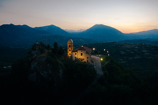 Lauria - Madonna Assunta from Ruggero's Castel at sunset
