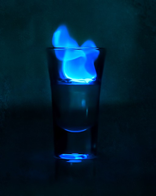 flaming shot glass