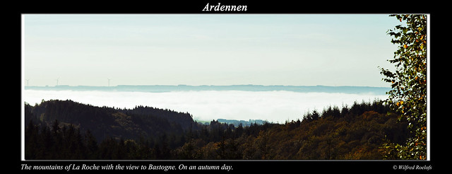 The mountains of La Roche Belgium with the view to Bastogne. On an autumn day.