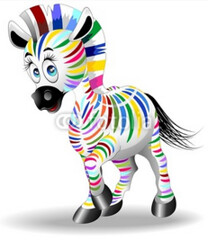 Rainbow cute #Baby #Zebra #Cartoon! #Vector © bluedarkat | Flickr