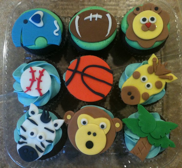 Safari/Sport themed cupcakes