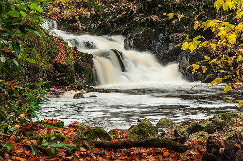 waterfall autumnleaves northernireland crumlinglen