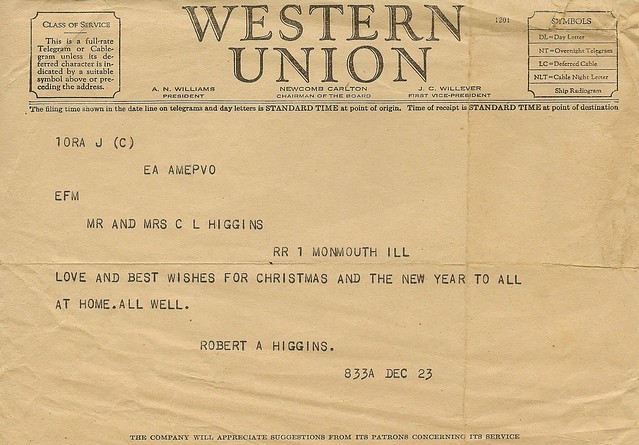 A Christmas Telegram From My Uncle.