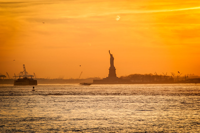 Sunset Statue of Liberty