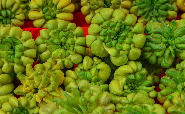 Buddha hand fruits at market