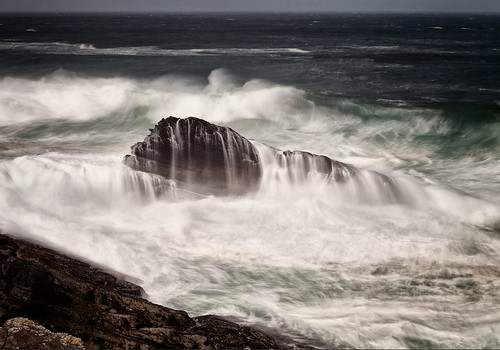 county clare ireland seascape kilkee cliffs waves atlantic ocean