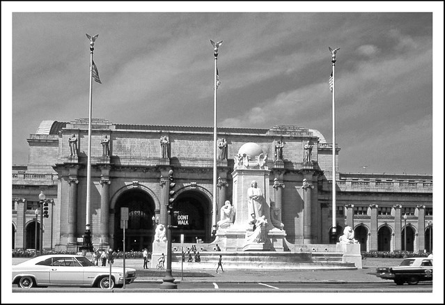 Washington, DC Union Station in  B & W - 1968