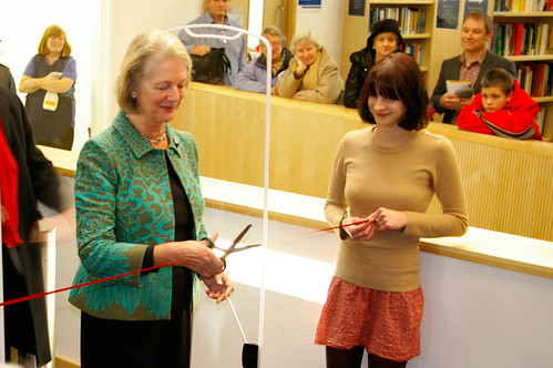 Ribbon cutting of the Calaghan Library