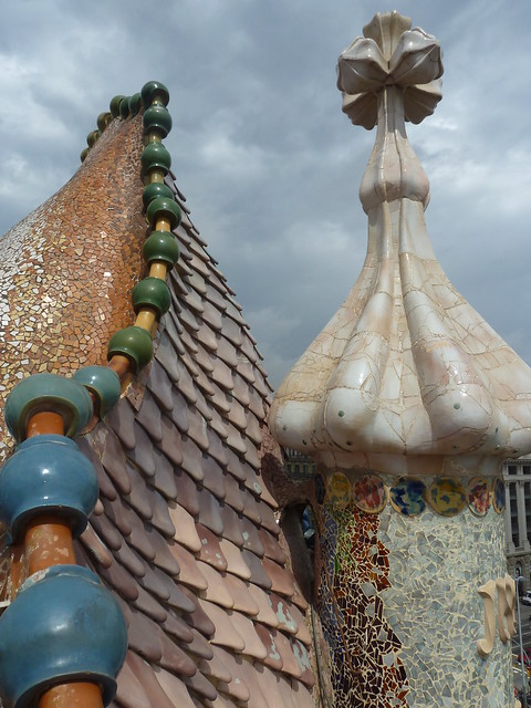Casa Batllo, Barcelona: Roof Tiles and Mosaics