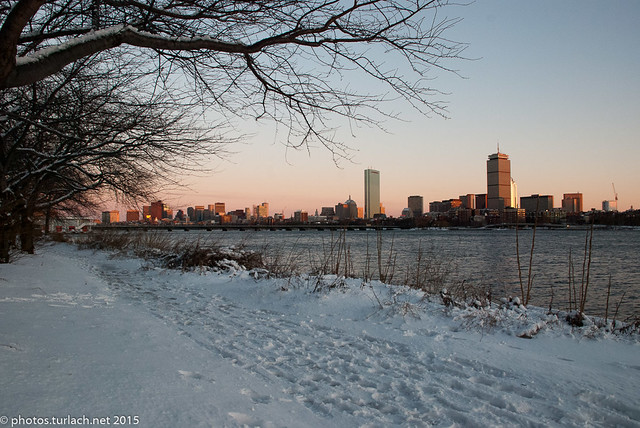 Snowy Boston Skyline