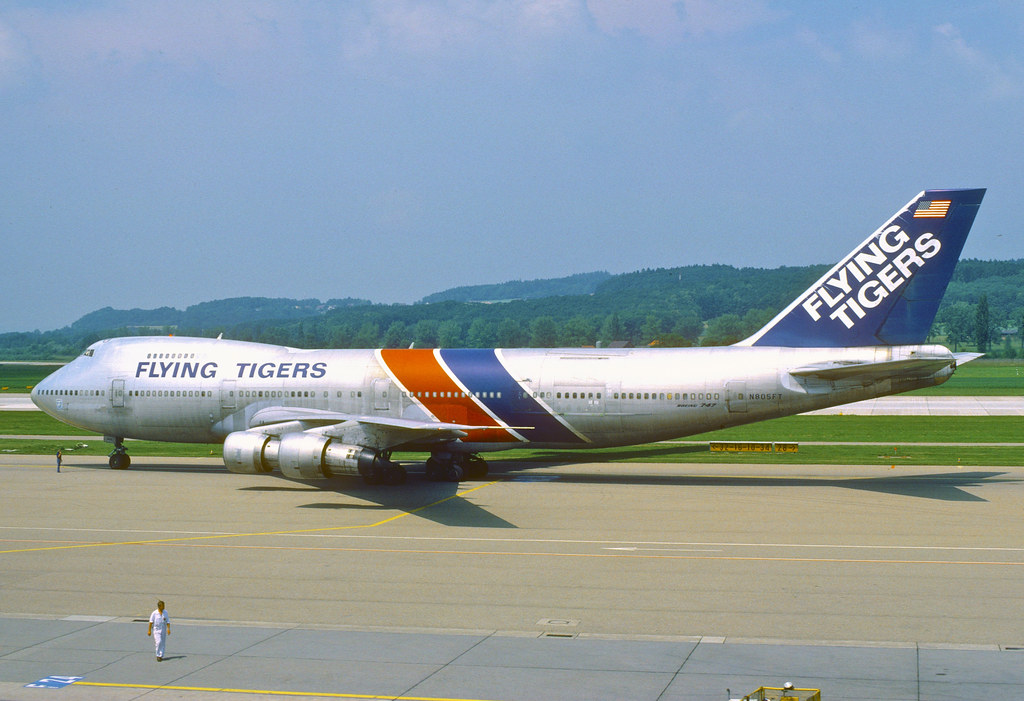 Flying Tigers Boeing 747-100F; N805FT@ZRH, June 1982/CBU