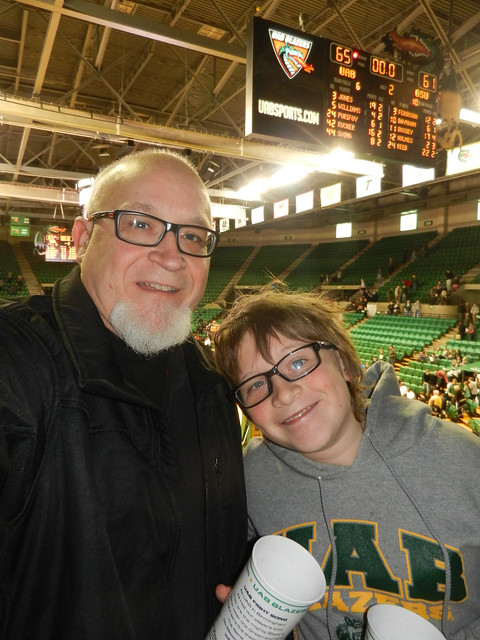 Day 2.  January 2, 2013.  Dylan and I at the UAB basketball game.