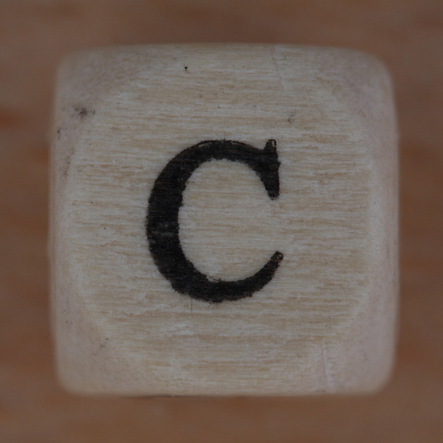 Wooden bead letter C