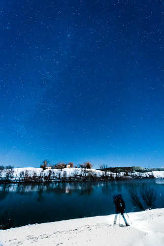sky snow cold reflection water night dark stars virginia photographer unitedstates milkyway daleville