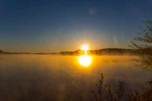 lake water sunrise unitedstates steam arkansas fayetteville fogg
