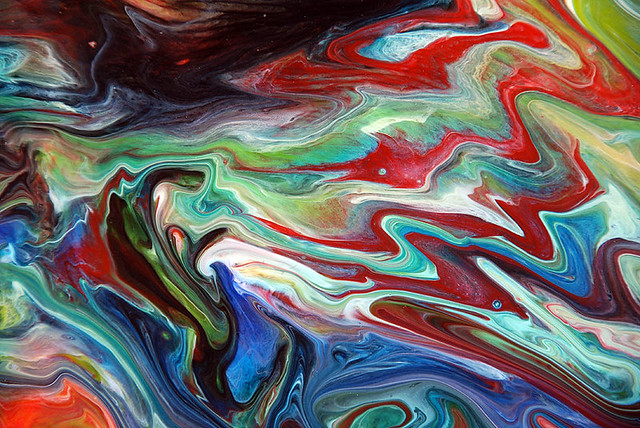 Colourful Rivers of Acrylic Paint
