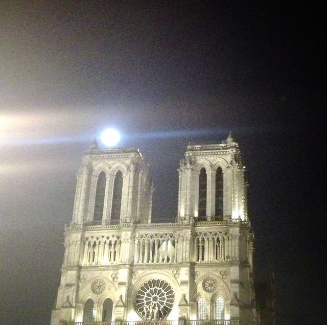 The moon over Notre Dame