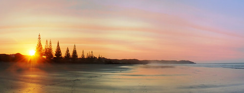 ocean sunset newzealand beach ohope
