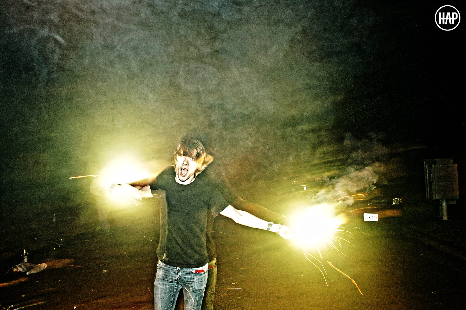 Awsten with sparklers on New Years Eve 2012 by Heather Ann Phillips on Flickr