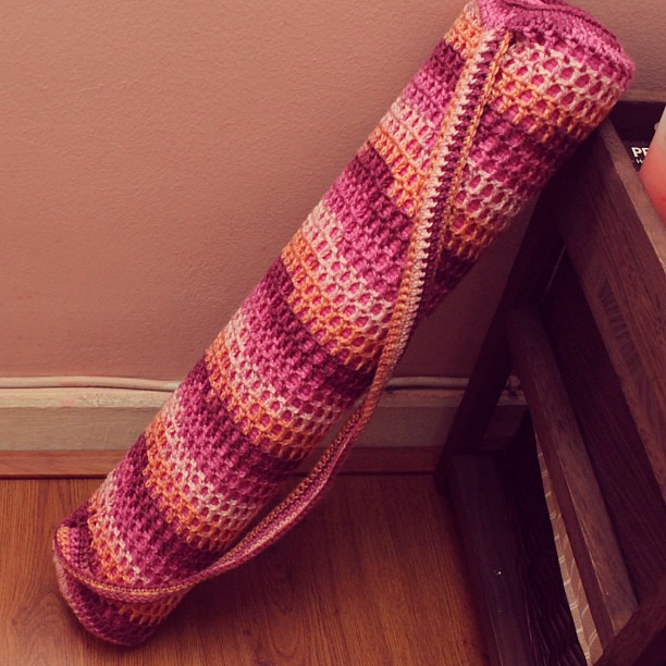It is a #crochet #yoga mat bag for @rjjayy