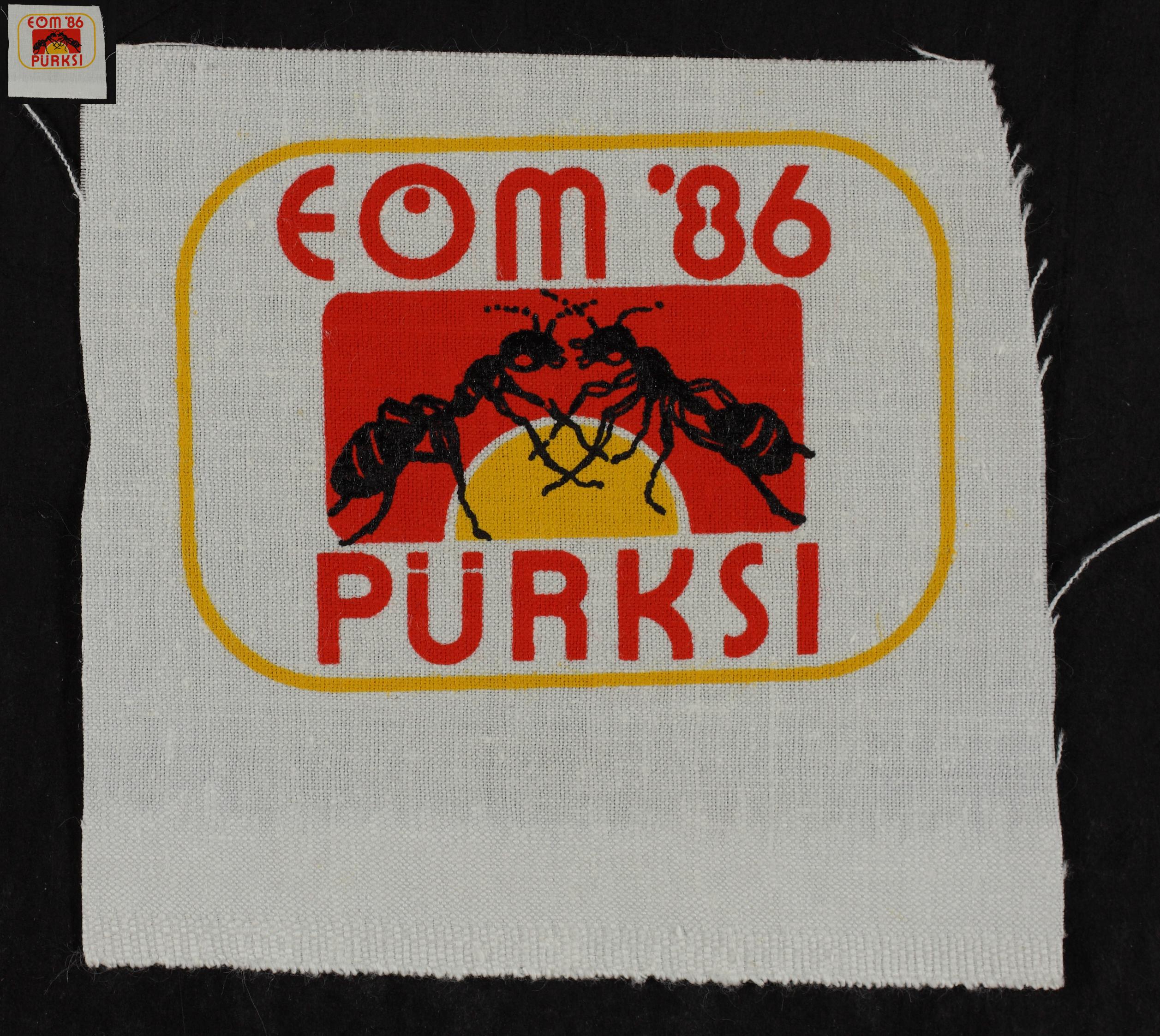 Maleva embleem, Pürksi 1986 / Secondary School Students' Building Brigade emblem, Pürksi 1986