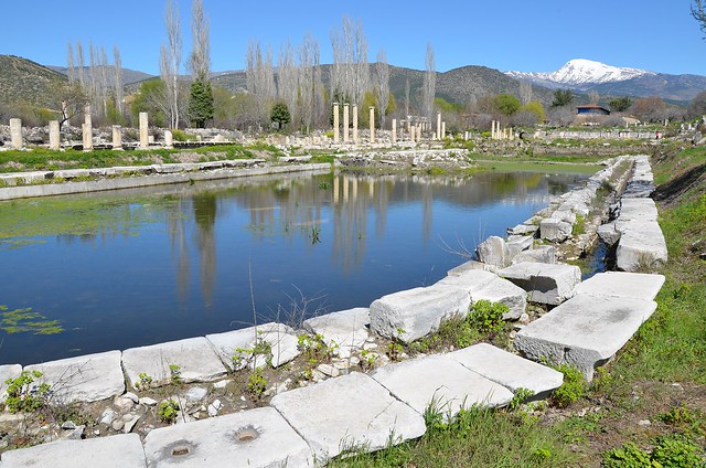 The South Agora and Portico of Tiberius with its 260 m long pool, Aphrodisias, Caria