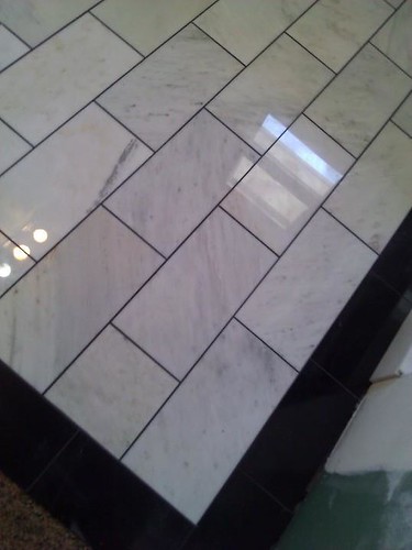 White marble surrounded by black granite