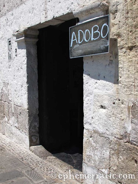 Adobo sign, Cayma district, Arequipa, Peru