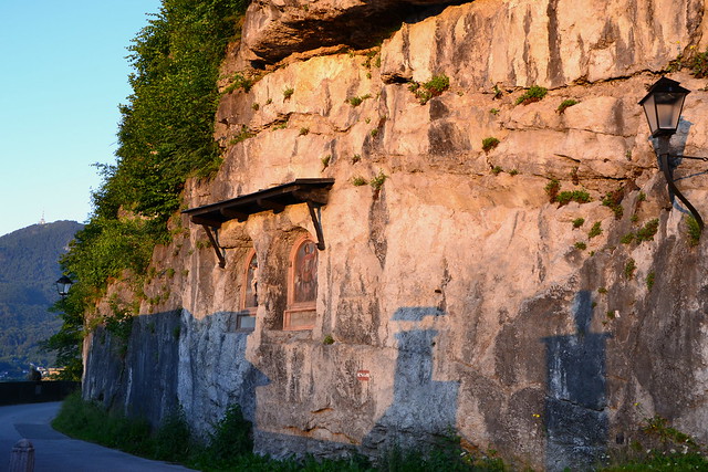 Natural rock between Hohensalzburg fortress and the Nonnberg monastery