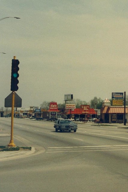 Looking east at the intersection of West 111th Street and South Oak Park Avenue.  Worth Illinois.  May 1989.