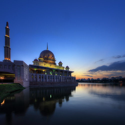 sunset architecture mosque malaysia putrajaya masjid putramosque masjidputra vertorama vedd