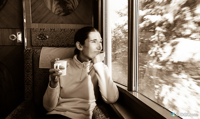 Travelling in the luxureous 1920's first class Golden Pass classic rail car.