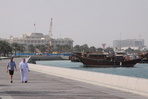 Western and Qatari fashion by the water