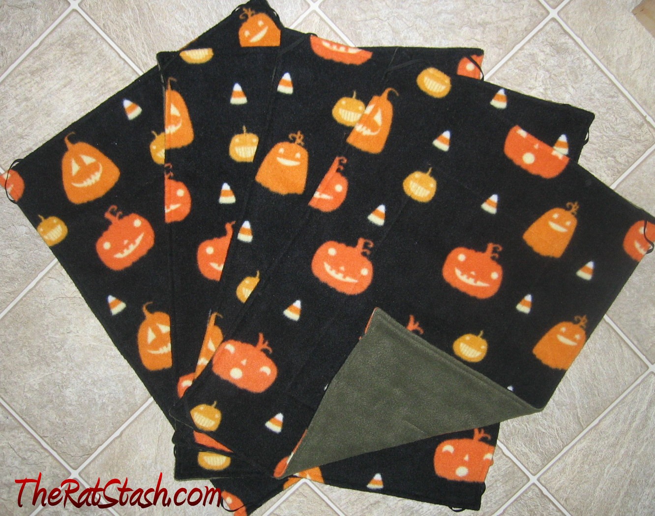 For Justin: 4 FN/CN Cage Liners in "halloween or gothic" fleece