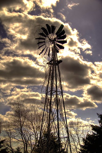blue sky tower windmill wisconsin clouds rural canon grey wind farm sails abandon sail rusting derelict wi hdr unused stoughton delapitated stoughtonwi vanes photomatix photomatixpro t2i windmillwednesday