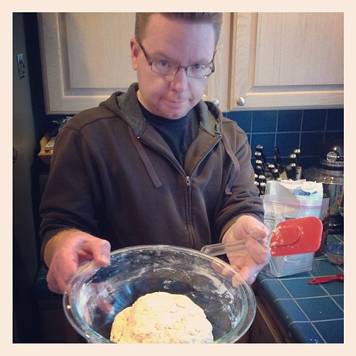 #kvpkitchen : Today's kitchen adventure - attempting "No-Knead" bread. Hmm.. #baking #bread