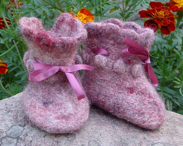 baby booties | crocheted and fulled baby booties | Marianne Seiman | Flickr