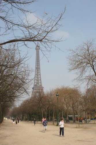 Eiffel Tower and the peace wall
