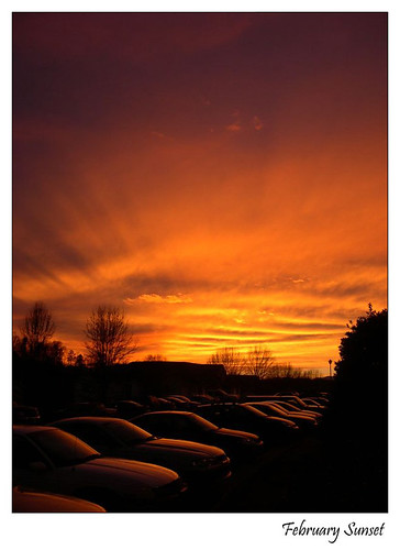 sunset orange reflection james university glow madison february