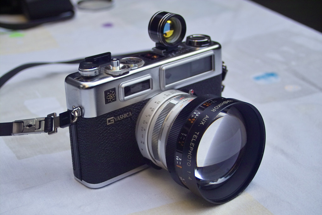 Yashica Electro 35 GS with tele lens
