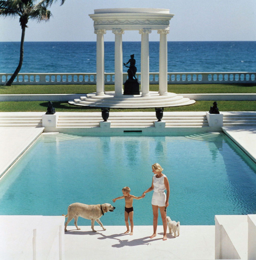 CZ Guest (Cornelia Guest's Mom) with her Son in 1955 Palm Beach, Florida - Taken by Slim Aarons