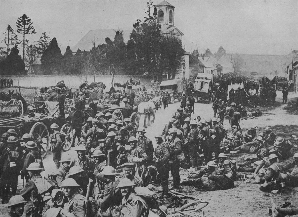British Troops at a rest area.