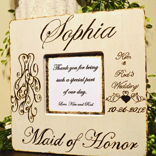 Wood Burned Rustic Personalized Maid of Honor Frame | by Paint Brushed Boutique