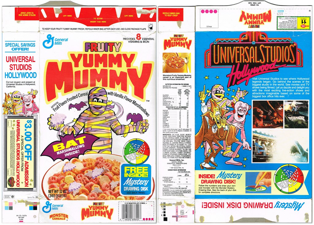 1989 Yummy Mummy, A General Mills Yummy Mummy box from 1989…